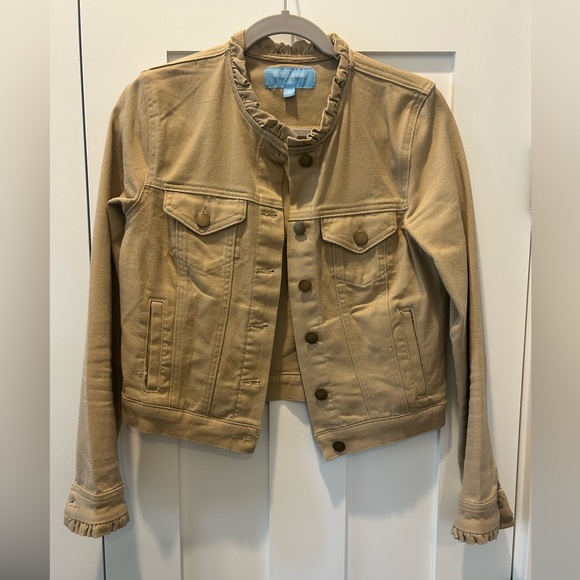 Draper James Camel Ruffled Jean Jacket - Picture 1 of 3